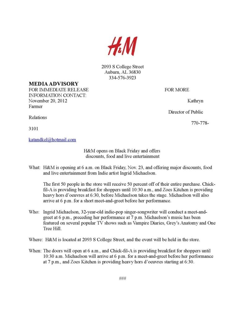 h&m-media-advisory-example