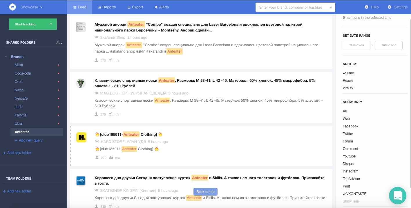 VKontakte Mediatoolkit social network monitoring