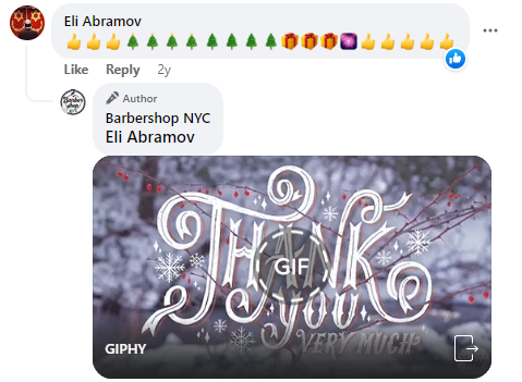 Barbershop NYC Comment Reply