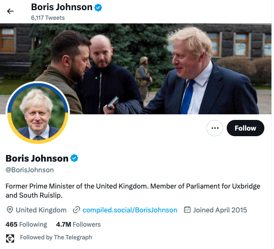 Boris Johnson on Twitter