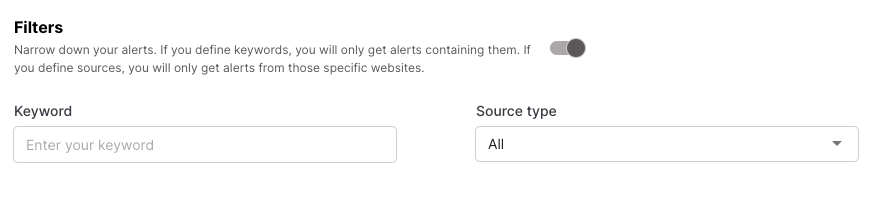 filters in alerts