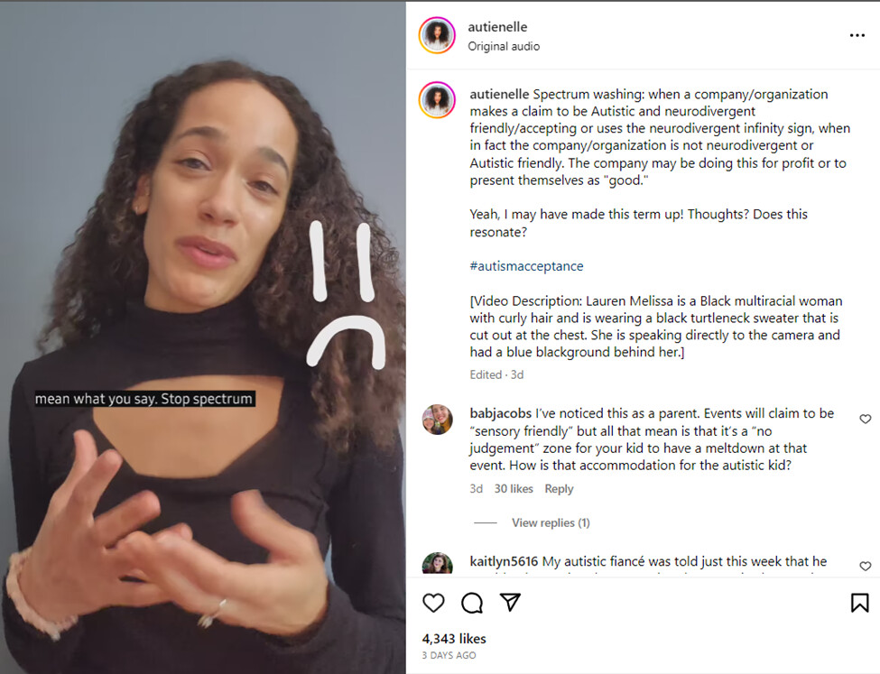 Lauren Ellzey about spectrum washing in an Instagram post