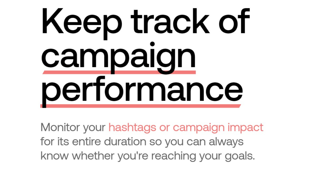 screenshot containing Information about tracking campaign performance