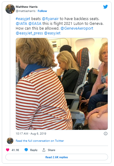 Matthew Harris Tweet about EasyGet backless seat situation
