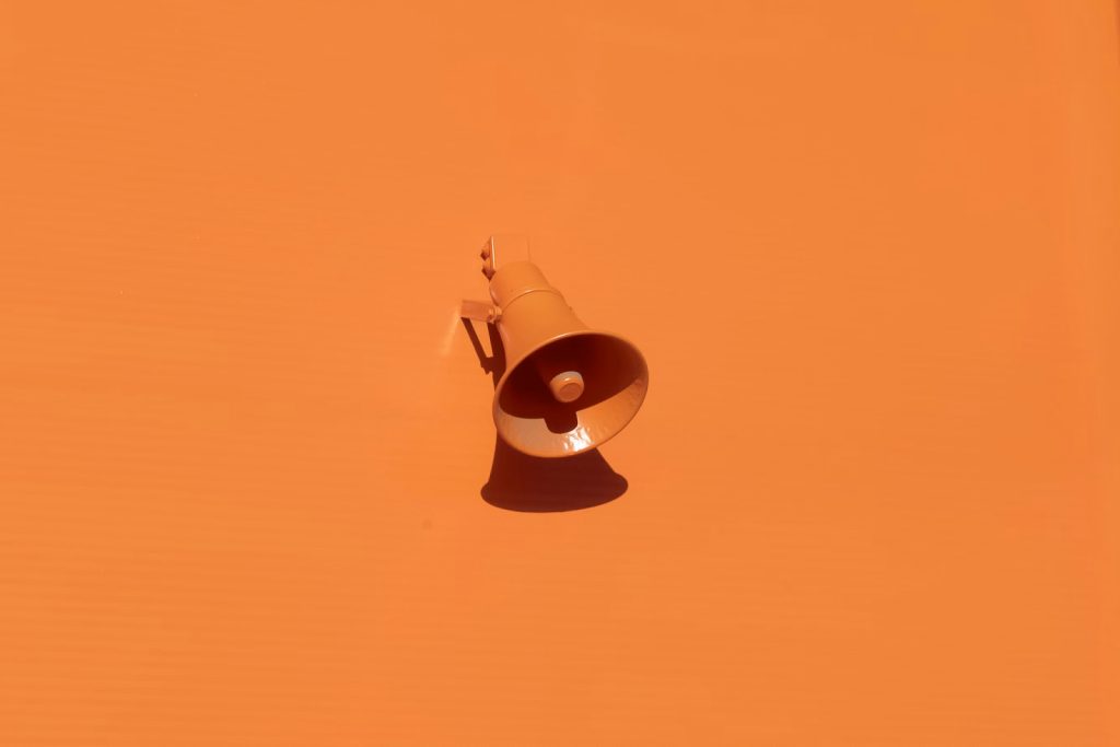 A bell in orange background 