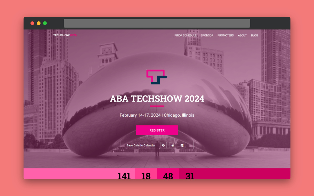 ABA TECHSHOW 2024 webpage