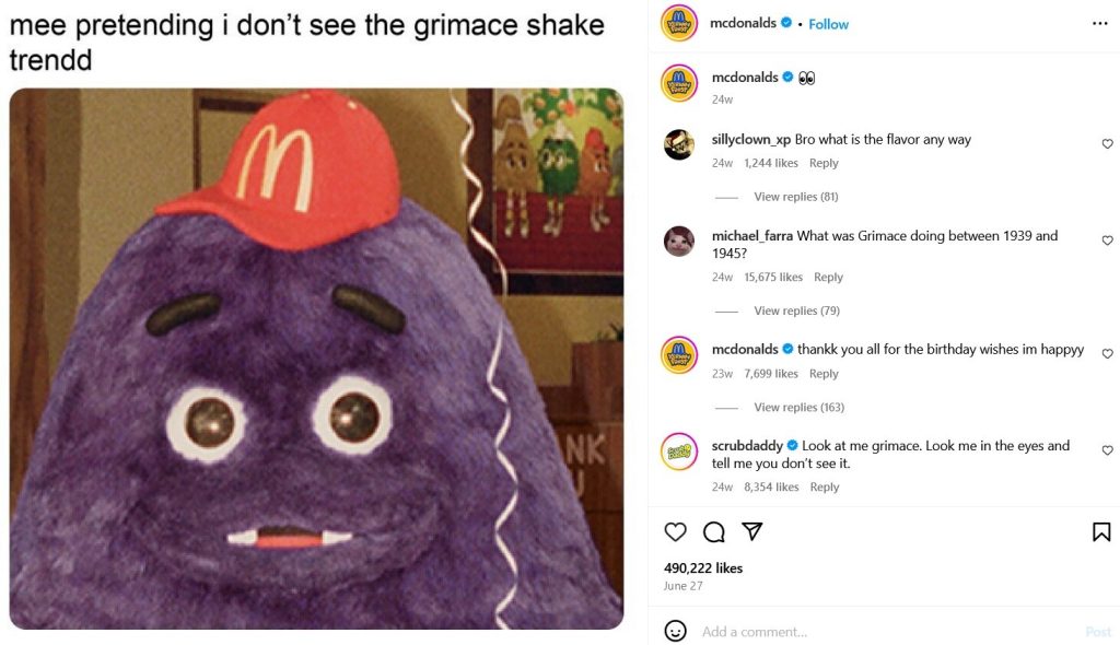 McDonald's Instagram