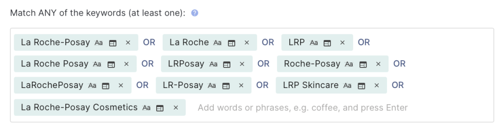 Competitive basic query setup for La Roche Posay
