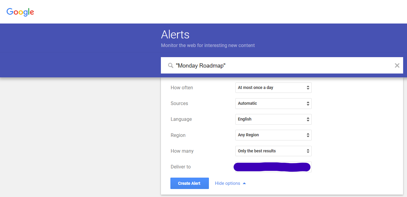 Google Alerts is a free tool for monitoring keywords