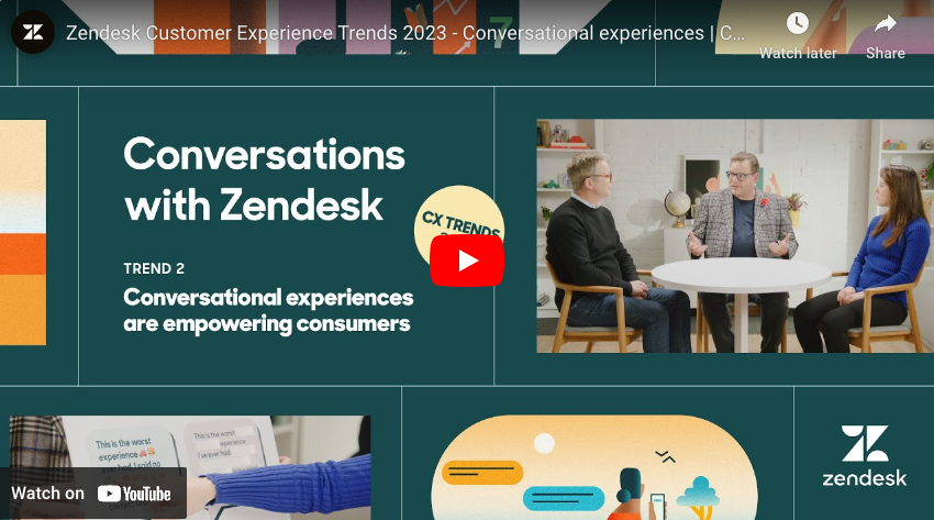 Screenshot of Zendesk YouTube video promoting its CX trends report