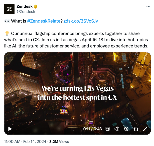 Screenshot of Zapier Twitter post promoting its CX conference